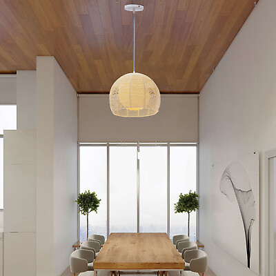 #ad Wicker Rattan Shade Ceiling Lamp Retro Light Hanging Pendant Creative Fixture US $27.26