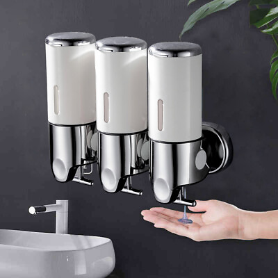 #ad Wall Mounted Soap Shampoo Dispenser Bathroom Hotel Shower Pump Holder 3*500m $22.80
