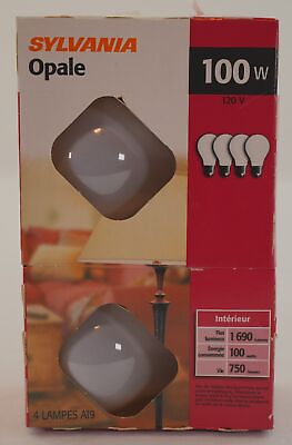 #ad Sylvania Opale A19 100 Watts 120 Volt Soft White Light Bulbs 4 in Pack $14.62