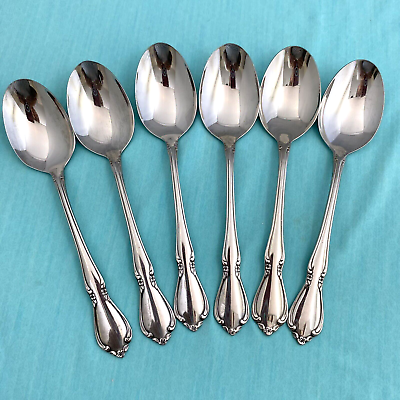 #ad CHATEAU 6 Soup Spoons Oneidacraft Vintage Stainless Flatware 6 7 8quot; Oneida $16.00