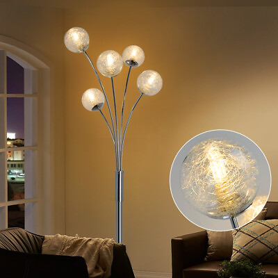 #ad Modern LED Floor Lamp Tall Pole Standing Lamps Glass Shade Floor Light Bedroom $105.87