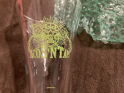 #ad Set Of 2 beer glasses . Marked Tocos N Taps On Front And FIESTA GRAND On Back. $12.89