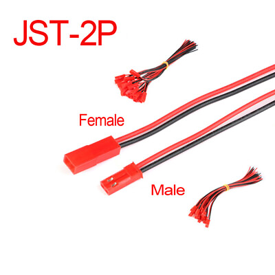 #ad JST 2P Connect Wire Male Female 10cm 20cm Red Black LED w Male amp; Female Plug $2.59