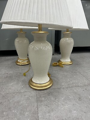 #ad Frederick Cooper Mid Century Crackle Glaze Porcelain table lamp. $800.00