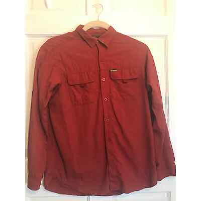 #ad COLUMBIA Shirt Men#x27;s M LS Red $17.50
