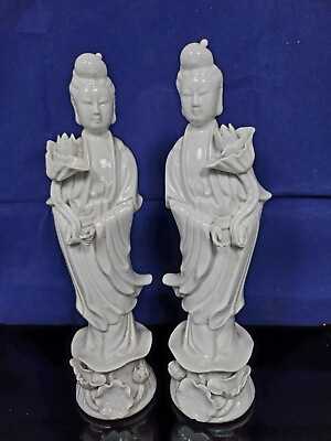 #ad Late 19th century early 20th century Dehua white porcelain Guanyin China a $450.00