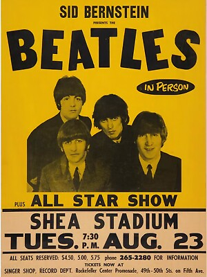 #ad Beatles Shea Stadium Vintage Concert Poster 18quot;X24quot; Poster Free Shipping $9.97