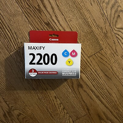 #ad 3 Pack Canon Maxify 2200 Cyan Magenta Yellow Ink Tank Cartridges NEW Sealed $40.00