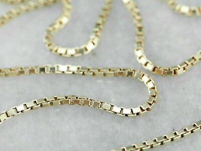 #ad 18K Solid Yellow Gold Box Necklace Real Gold Chain 18quot; $109.99