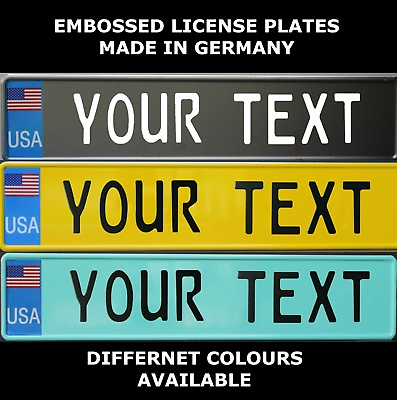 #ad US USA European License Plate Euro Number Plate Alu Embossed Custom Logo $30.00