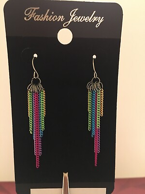 #ad Chain multi color Earrings $4.99