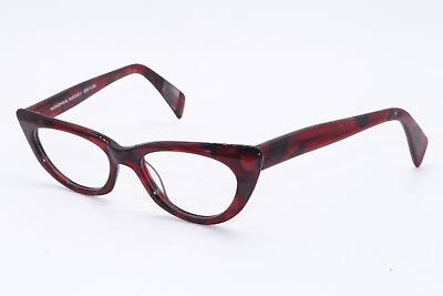 #ad NEW MORGENTHAL FREDERICS INGRID 624 RED MARBLE AUTHENTIC EYEGLASSES 50 17 $90.00