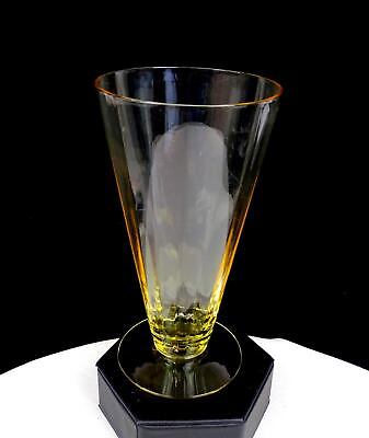 #ad TIFFIN FRANCISCAN ELEGANT GLASS YELLOW PANEL OPTIC 6quot; ICED TEA GLASS $17.47