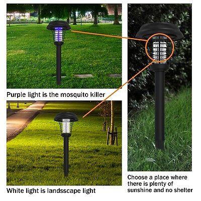 #ad Solar Powered Electric Mosquito Killer Lamp LED Trap Lamp Fly Bug Insect Zapper $9.95
