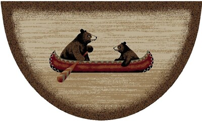 #ad Mayberry Rugs Cozy Cabin Collection Bear Canoe Doorway Area Rug New $69.95