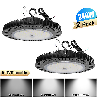 #ad KUKUPOO 2Pack Commercial High Bay Warehouse LED Lights 240W Industrial Lamp UL $226.63
