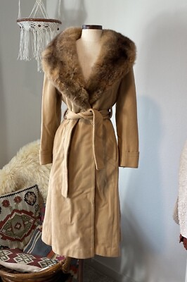#ad Rosalee “Penny Lane” Vintage Fur Vintage Long Coat Sz S Pre Owned Union Made $250.00