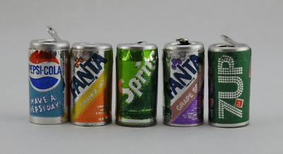 #ad Vintage Cola Can 7 8quot; Lot Made Hong Kong Miniature Doll Size 7up Pepis Fanta $24.99