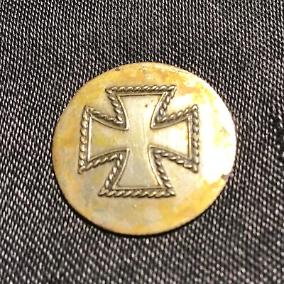 #ad Vtg WWI Authentic German Silver Cross Made From Old Silver Coin. Ships Free $9.99