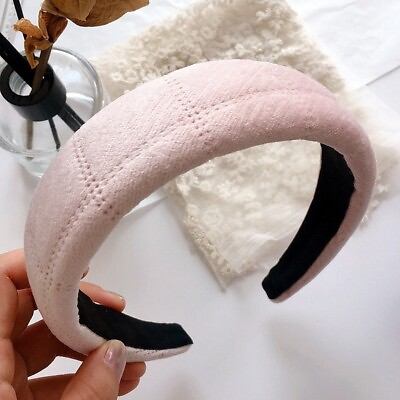#ad Pink Solid Padded Suede Hairband Headband $25.49