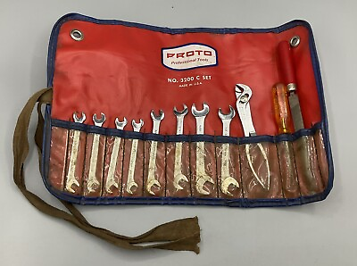 #ad Vintage PROTO #3200C SAE Ignition Wrench Set USA amp; Pouch Incomplete READ $31.99