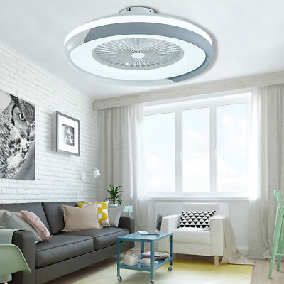 #ad Modern Ceiling Fan LED Light Remote Control Flush Mount Dimmable Chandelier Lamp $62.84