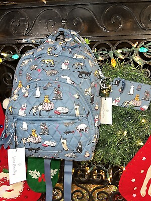 #ad NWT Vera Bradley Cat’s Meow Small Essential Backpack Compact w Zip ID EXACT SET $74.99