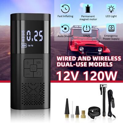 #ad Portable Digital Air Compressor Electric Auto Pump Tire Inflator Wired amp;Wireless $32.28