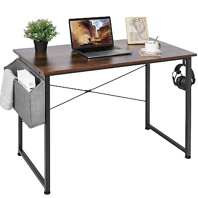 #ad 39#x27;#x27; Modern Computer Desk with Storage Bag Office Table PC Laptop Writing Desk $48.29