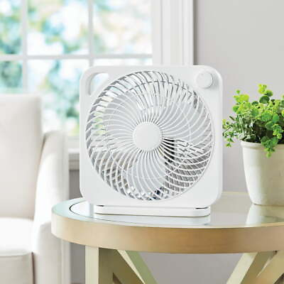 #ad New Style 9 Inch Box Indoor Comfort Personal AC Electric Fan 3 Speeds White $12.96