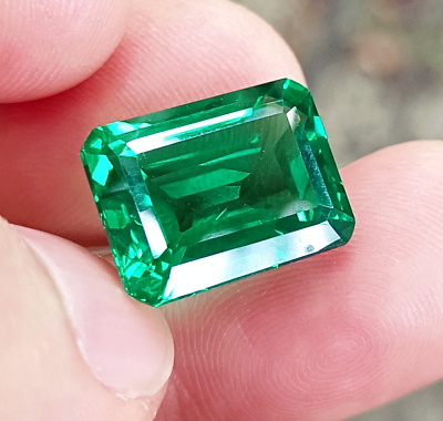 #ad Flawless Natural 9.50 Ct Green Emerald Certified Emerald Cut Loose Gemstone $24.41