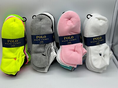#ad NEW 6 PAIRS WOMEN#x27;S POLO RALPH LAUREN SIZE 9 11 POLYESTER MSRP $24 $18.99