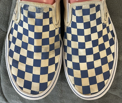 #ad Vans Shoes Off The Wall Blue White Checkered Sneakers 500714 Mens 8 Wms 9.5 $27.95
