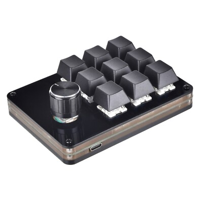 #ad Mini Macro Mechanical Keyboard 9 Key Fully Programmable Keyboard with 1 Knob $25.87