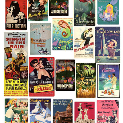 #ad 46Pcs Retro Movie Film Poster Stickers Laptop Wall Desk Bottle Scrapbook Decals $3.99
