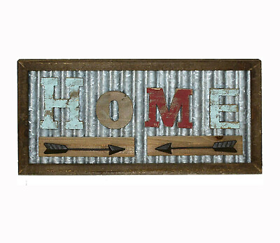 #ad Parisloft Colorful Home with Metal Arrows Wood Wall Framed Sign $27.99