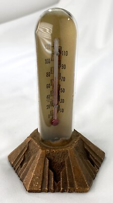 #ad J.H. Becker amp; Sons Funeral Home Advertising Thermometer 1930s Art Deco Base WI $124.98