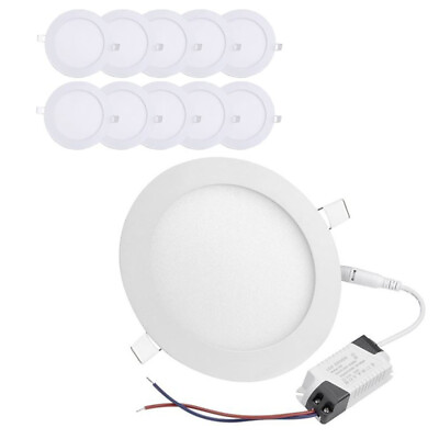 #ad Recessed Lights 10 PCS 8 inch 18W 6500K Round Thin Downlight With Driver 85 265V $44.00