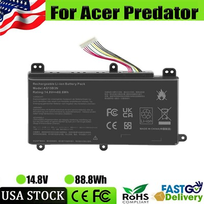 #ad ✅AS15B3N Battery For Acer Predator 15 17 17X G9 591 G9 592 G9 593 G5 791 G5 793 $24.79