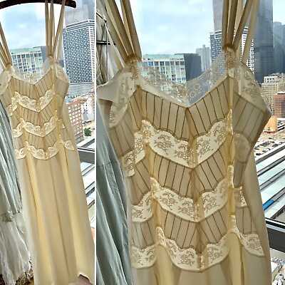 #ad 1940s Bridal Nightgown Silk M Vintage Bridal Nightgown Silk Lace $376.00