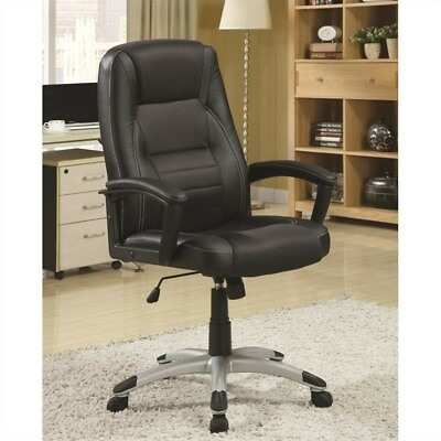 #ad Coaster Dione Ergonomic Faux Leather Swivel Office Chair in Black $175.97