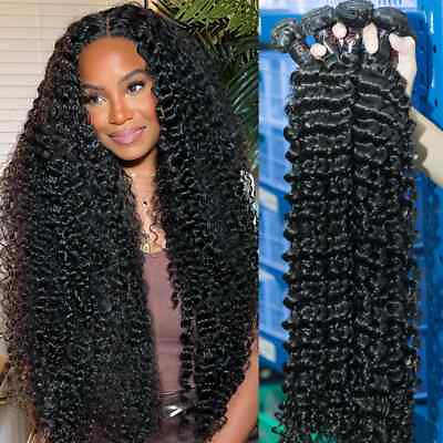 #ad 40Inch Brazilian Loose Deep Wave Human Hair Bundles Remy Hair Water Curly Bundle $56.63
