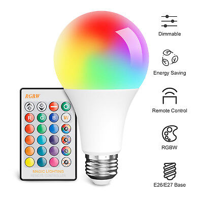 #ad Wireless LED Light Smart Bulb RGB 15W Music Playing Smart Remote Color changing $10.99