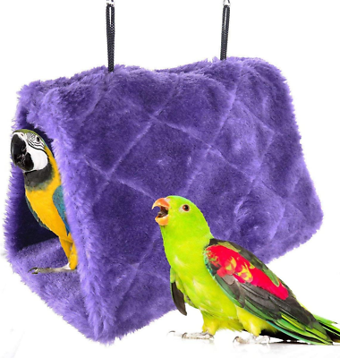 #ad Winter Warm Bird Nest House Shed Hut Hanging Hammock Finch Cage S Purple $14.48