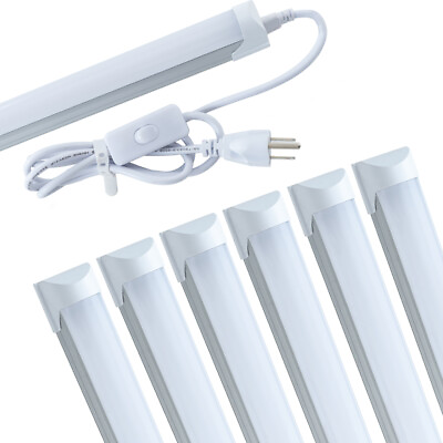 #ad 4FT 6 Pack LED Shop Light T5 T8 Linkable Ceiling Tube Fixture 24W Daylight 6000K $49.99