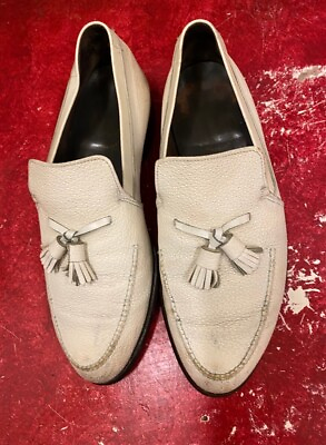 #ad VTG Classic by Footjoy White Leather Tasseled Loafers Mens Size 6.5 USA $29.00