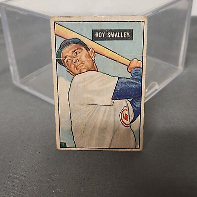#ad Vintage Bowman Gum 1951 Mlb Chicgo Cubs Roy Smalley #44 Baseball Card $14.99