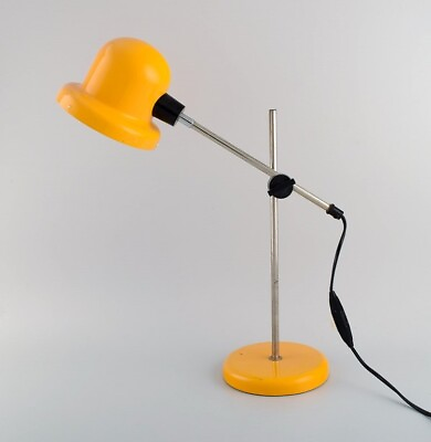 #ad Swedish designer. Adjustable retro desk lamp yellow lacquered metal and chrome $340.00