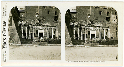 #ad Stereo Italie Rome Forum temple des 12 Dieux Vintage stereo card Tira EUR 59.00