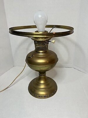#ad Vintage Brass Table Lamp Base Electric Without Shade $97.49